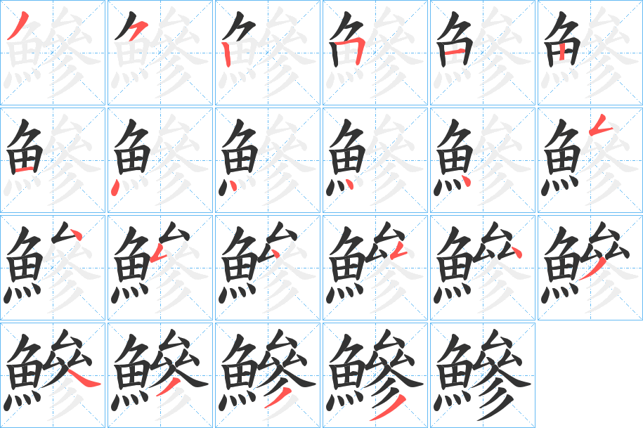 鰺的筆順分步演示