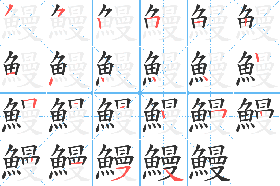 鰻的筆順?lè)植窖菔?>
					
                    <hr />
                    <h2>鰻的基本信息</h2>
                    <div   id=