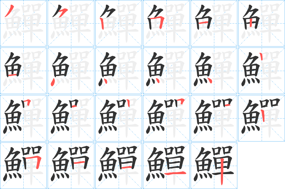 鱓的筆順分步演示