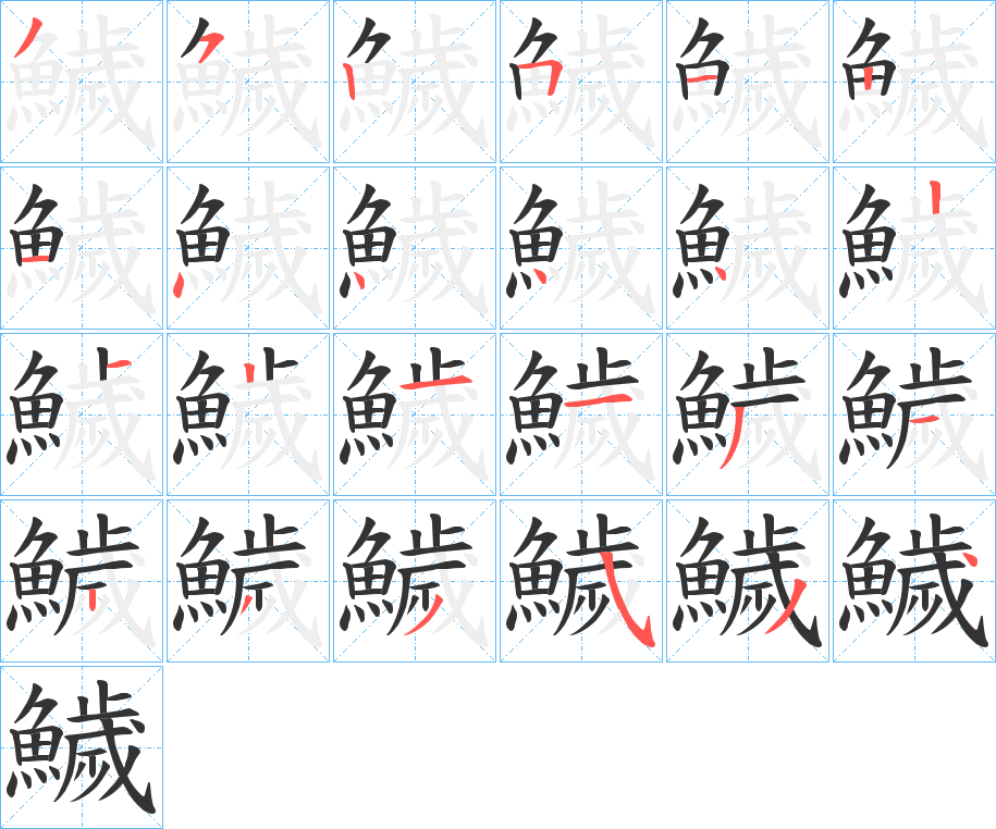 鱥的筆順分步演示