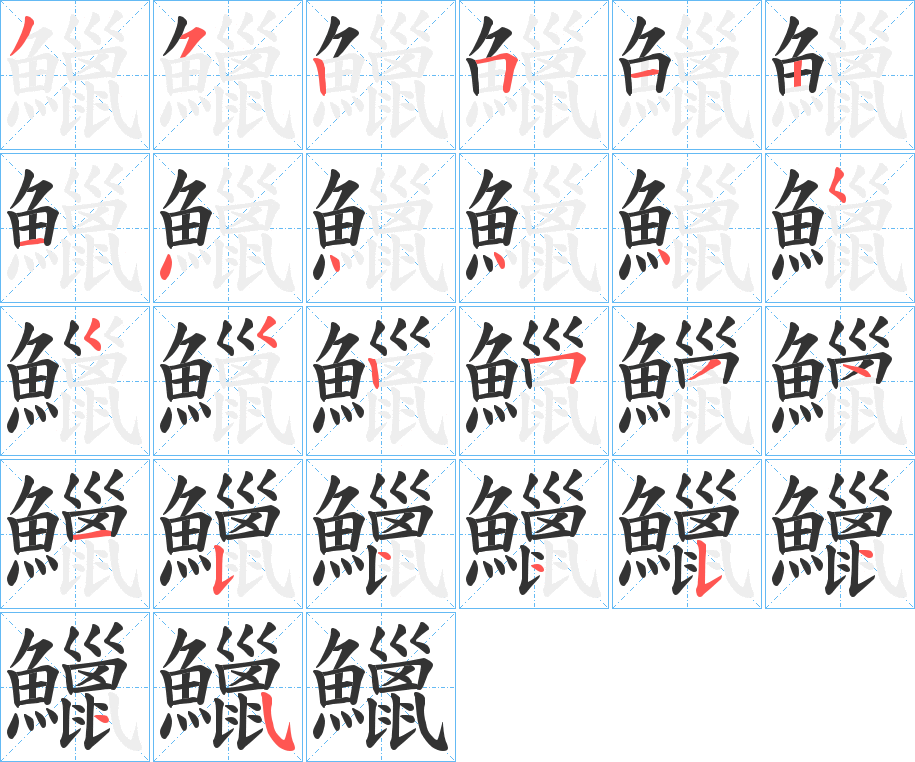 鱲的筆順?lè)植窖菔?>
					
                    <hr />
                    <h2>鱲的基本信息</h2>
                    <div   id=