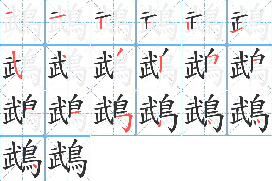 鵡的筆順分步演示