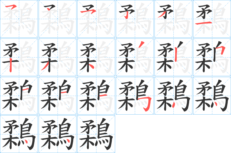 鶔的筆順分步演示