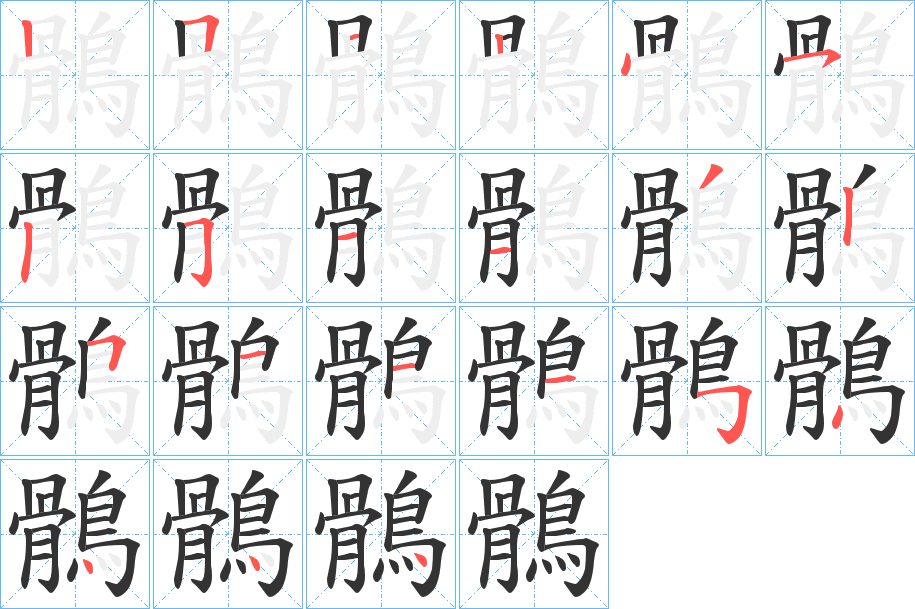 鶻的筆順分步演示