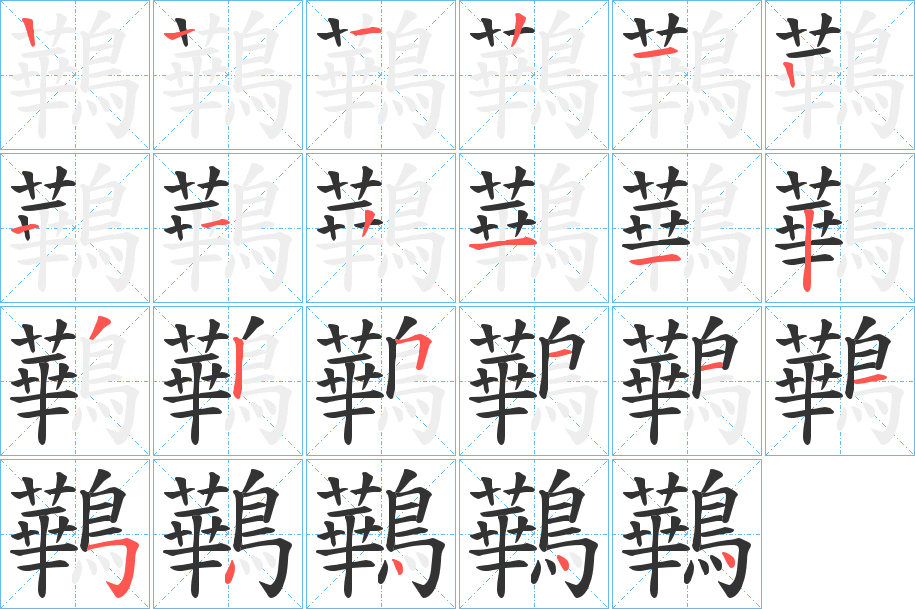 鷨的筆順分步演示