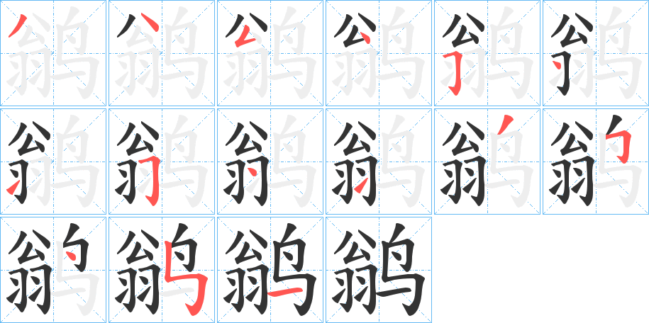 鹟的筆順分步演示