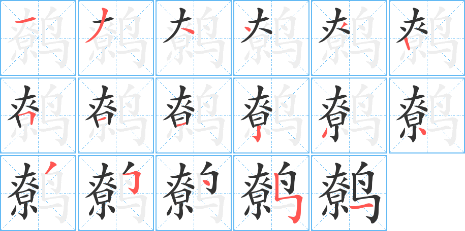 鷯的筆順分步演示