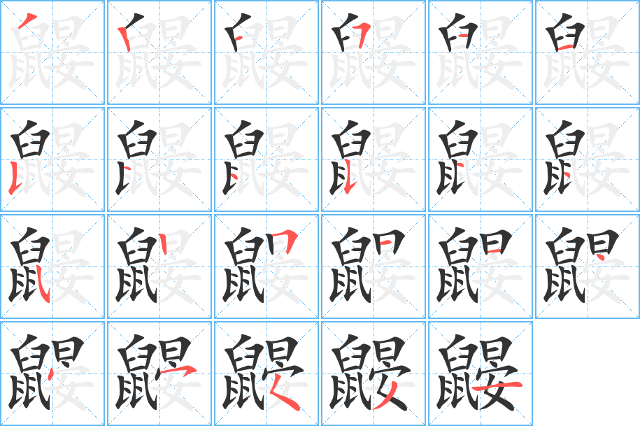 鼴的筆順分步演示